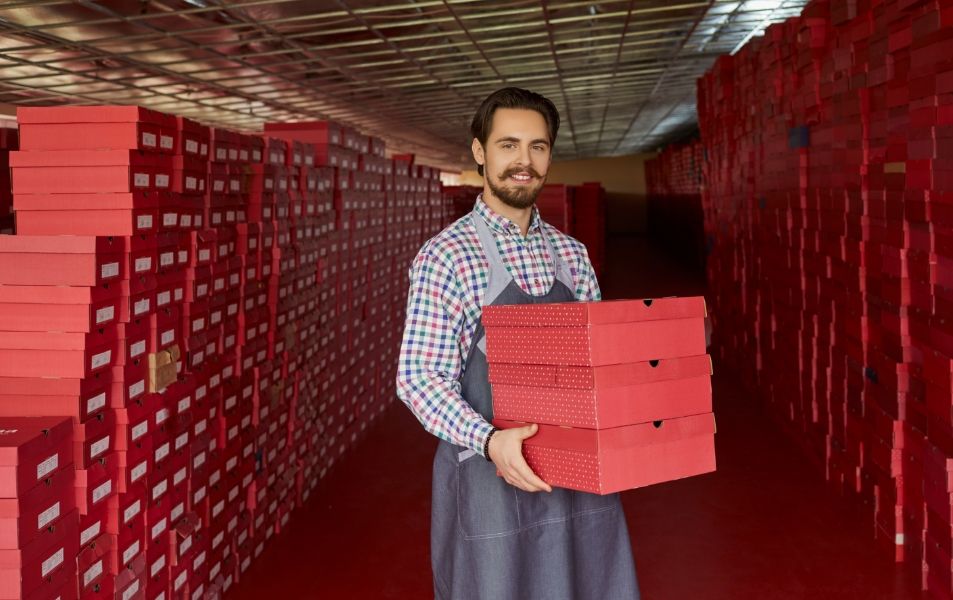 Equipo Fatto revisando detalles de envío de calzado en Quito Equipo Fatto revisando detalles de envío de calzado en Quito