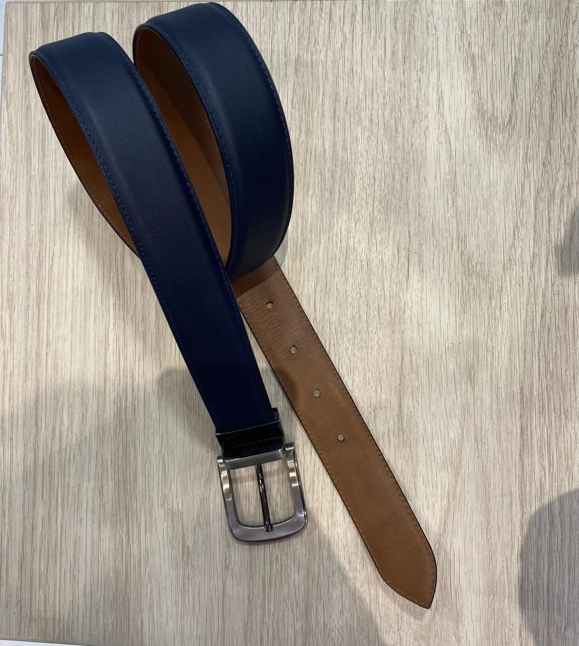 cinturon de hombre quito ecuador cinturon reversible fr 85 azul y miel fatto1